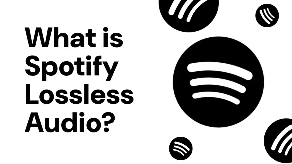 Graphic with Spotify logo and the text “What is Spotify Lossless Audio?” on a white background.